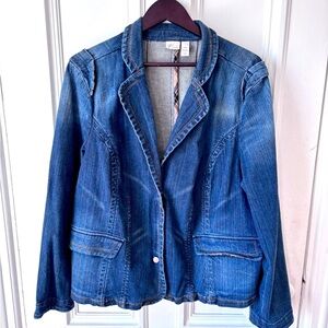 Vintage Venezia Women’s Zip/Snap Front Denim Jean Jacket/Blazer Size 22-24